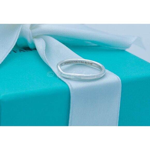 Tiffany & Co. Ring Elsa Peretti Stackable Curved Wave Band in Silver Size 5 - Picture 3 of 9